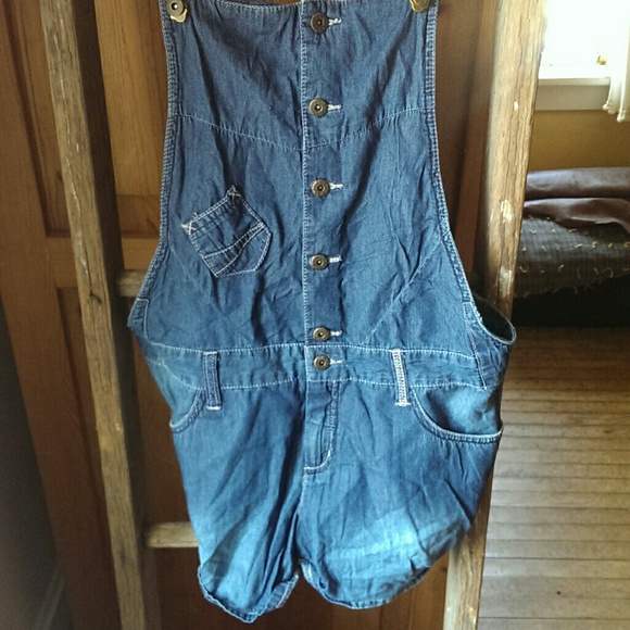 Denim overall shorts women's(juniors)