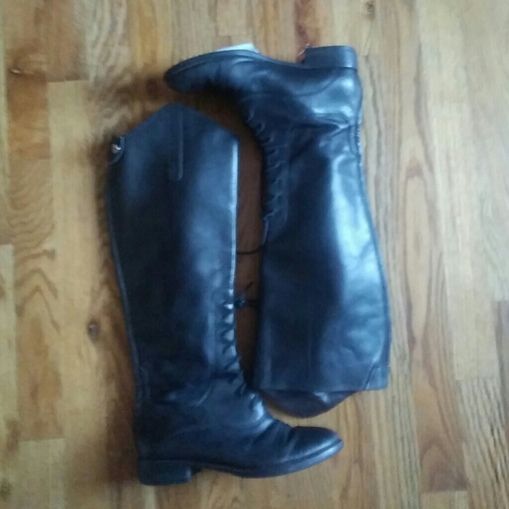 Joie Black Laced Front Zippered Boots Size 36 1/2
