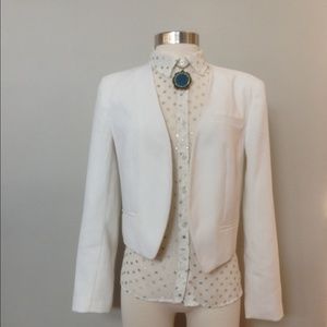 Gold polka dot sheer blouse