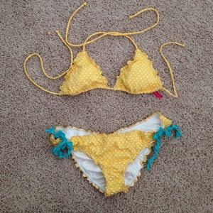 Victoria's Secret Yellow polka dot bikini