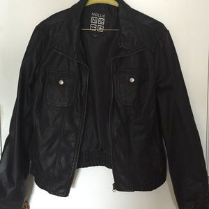 Black leather jacket