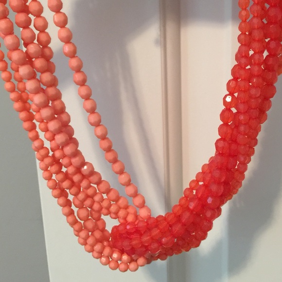 Anthropologie twisted coral statement necklace