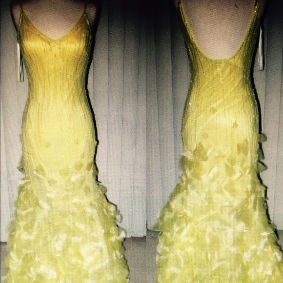 Cici yellow evening dress