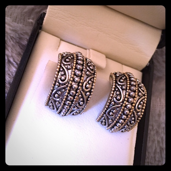 Silver and Gold Clip on Earrings