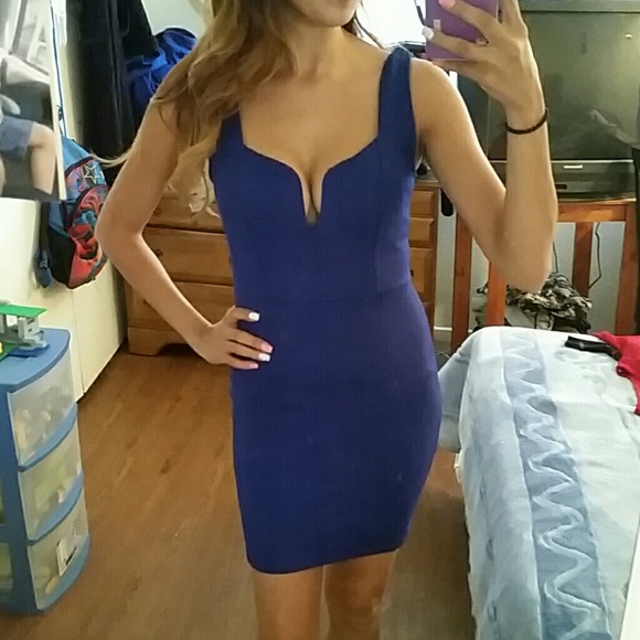 Royal blue mini dress
