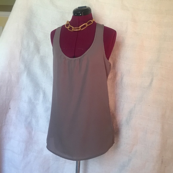 Crepe taupe tank