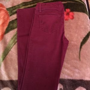 Burgundy skinny hollister pants! Size 0R