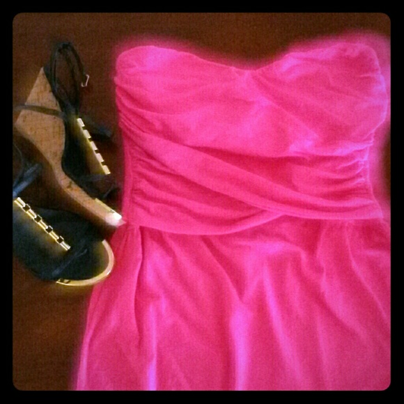 VS hot pink strapless dress