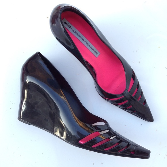 Melissa Cutout Pointy Wedges in Black