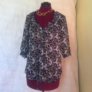 Paisley peasant top