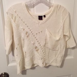 White ripped up sweater
