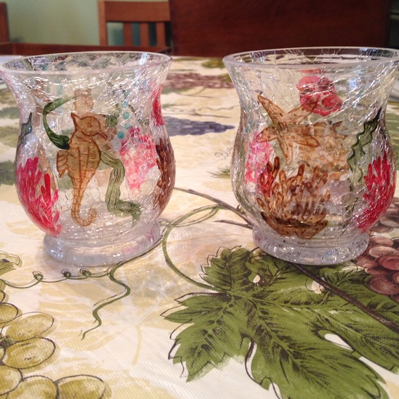 Set of Yankee Candle candle holders