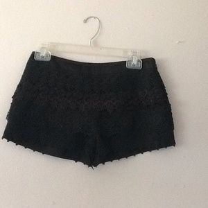 Black crochet shorts!