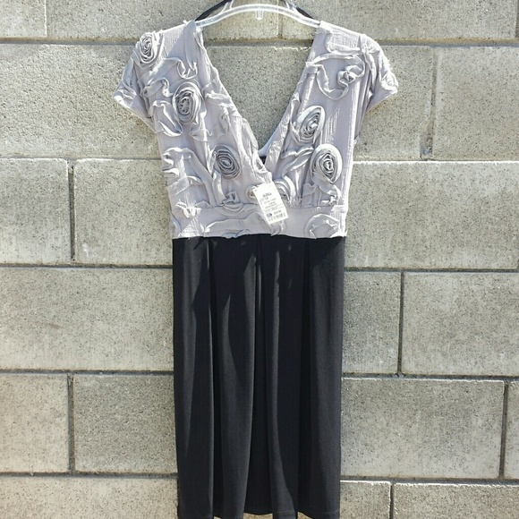 Black and grey dress size 12 petite (nwt)