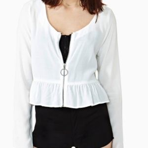 Nasty Gal Cloud Dancer Top