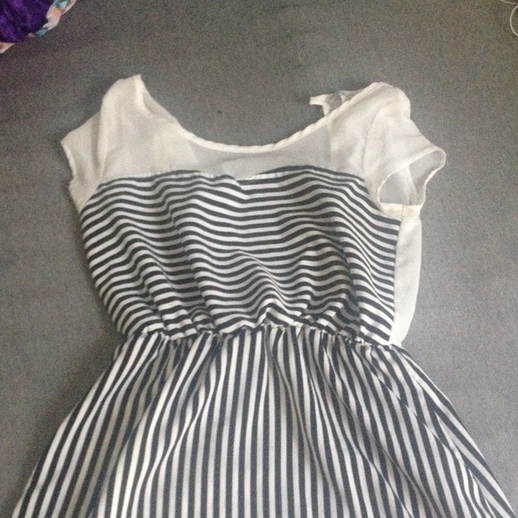 Black and white striped dress