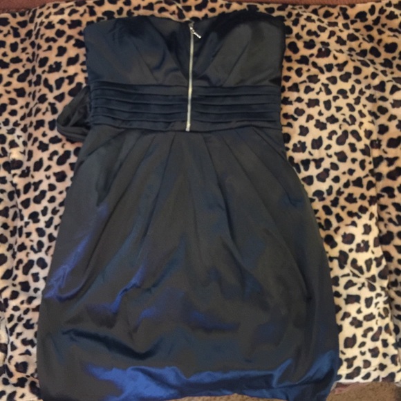 Black Silk Dress, Strapless