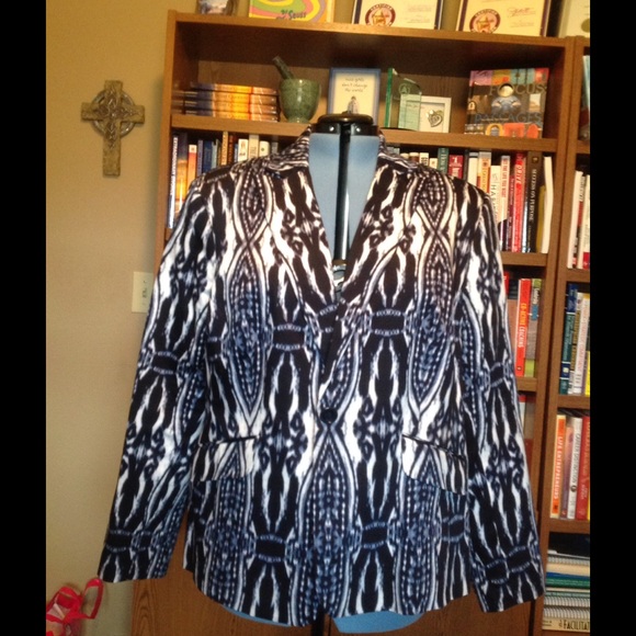 Reduced - Jones New York Ikat print blazer 22W - Picture 1 of 4