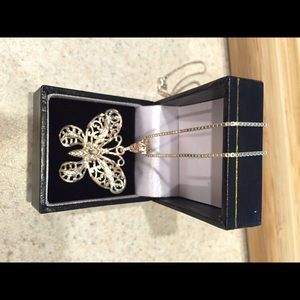 Silver butterfly necklace