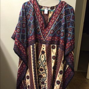 Summer boho gypsy tunic caftan poncho beach