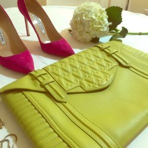 New Reece Hudson Oversized Bowery Yellow Clutch