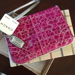 Limited edition pink coach wristlet NWT