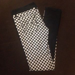 Royal Bones: Half and half checkered jeans