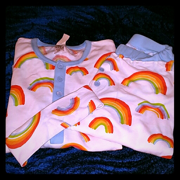 Adult small Rainbow Pajama set- new ~ free shirt