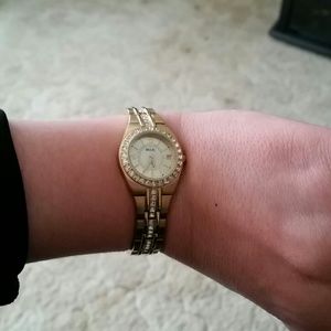 Relic Gold Toned Watch with rhinestones
