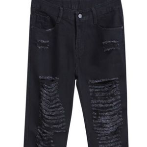 Ripped black skinny jeans