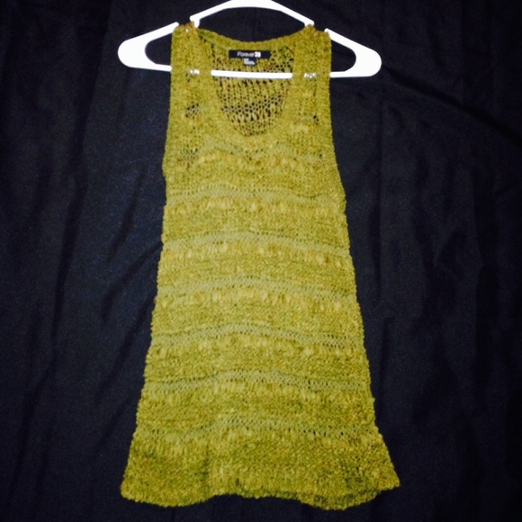 Green mesh tank top