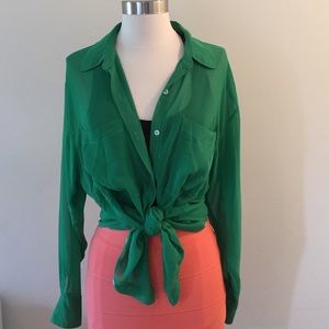 American Apparel sheer button down