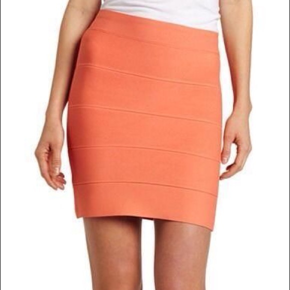 Bcbg Tangerine Bandage Skirt