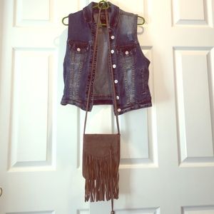 BUNDLE🎉 fringe bag and denim vest