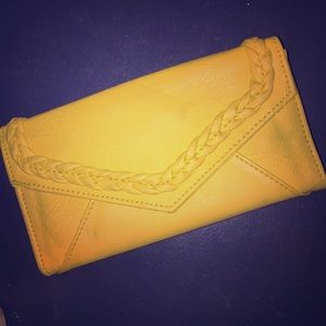 Yellow braided wallet