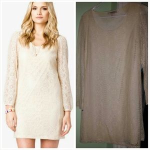 Cream Lace Shift Dress