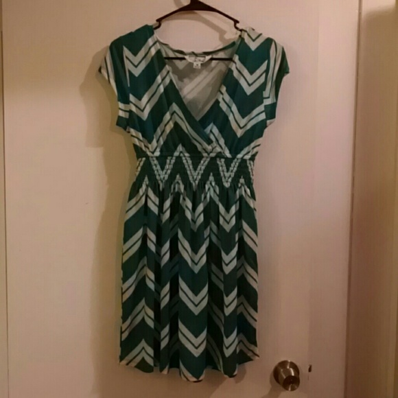 Teal Chevron dress