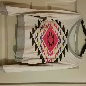 Grey Aztec long sleeve