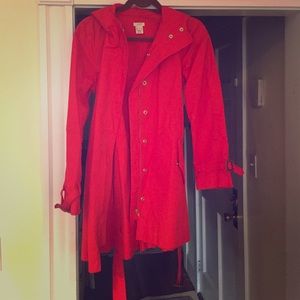 Jcrew red trench coat