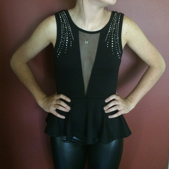 Forever 21 Mesh Peplum