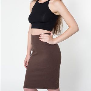 American Apparel Interlock Pencil Skirt  Brown