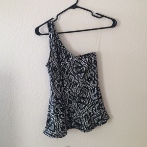 One shoulder peplum top