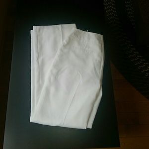 White wide leg dress pants.