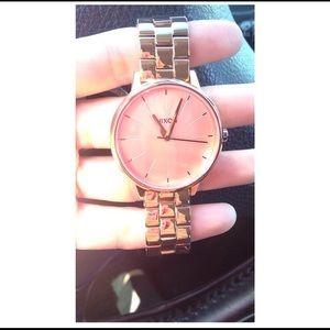 Rose gold Nixon watch