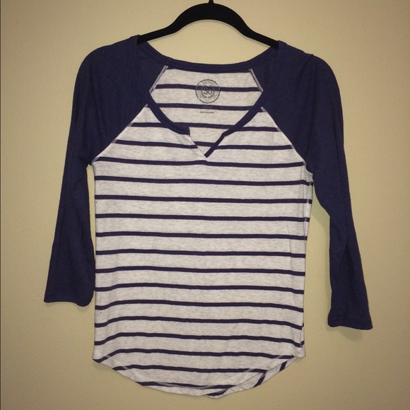 Baseball Style Striped Shirt