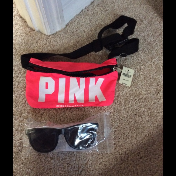 Vs pink fanny pack with sunglasses