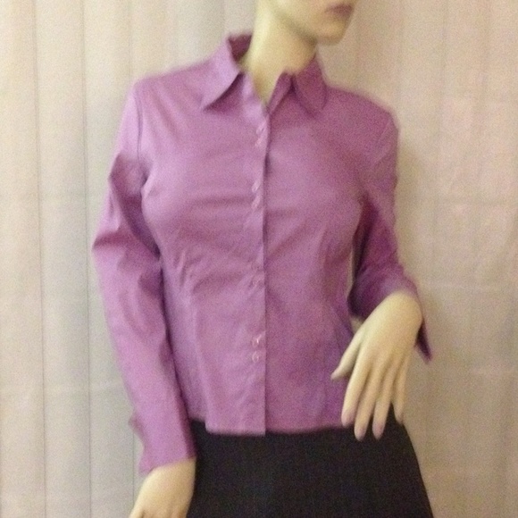 Purple express button front blouse - Picture 2 of 3