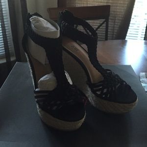 JustFab black wedges