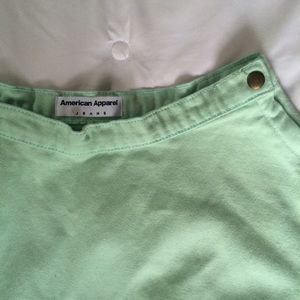 Seafoam Green Denim Circle Skirt