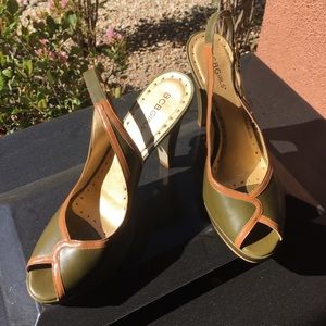 Army Green 4" Heels with Back Strap
